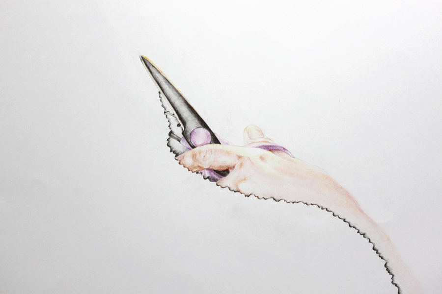 Careful Cutting (Color Pencil, Double-Sided)